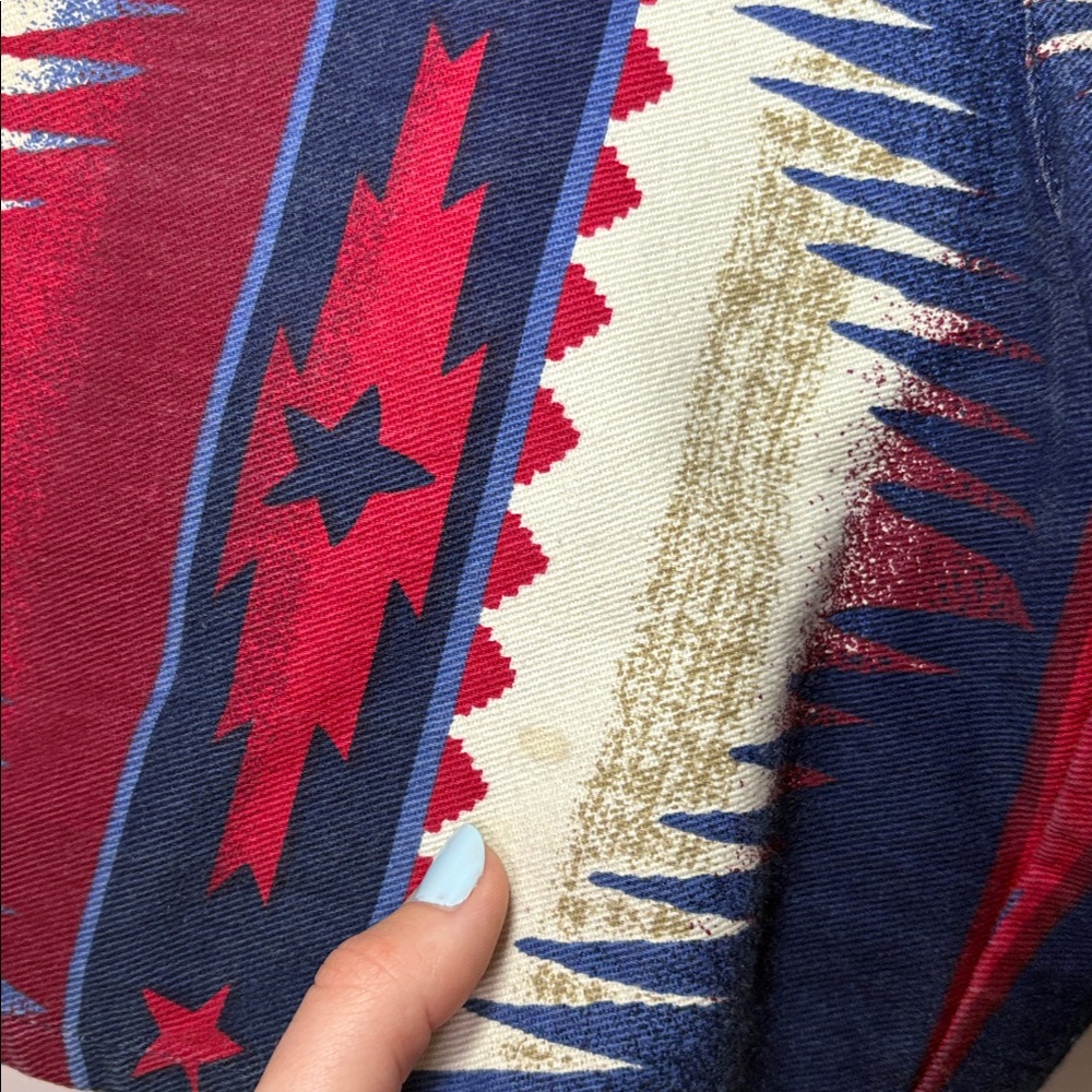 Vintage High Waisted Southwest Tribal Western Y2K Star Stripe Shorts size 7 - Picture 7 of 10